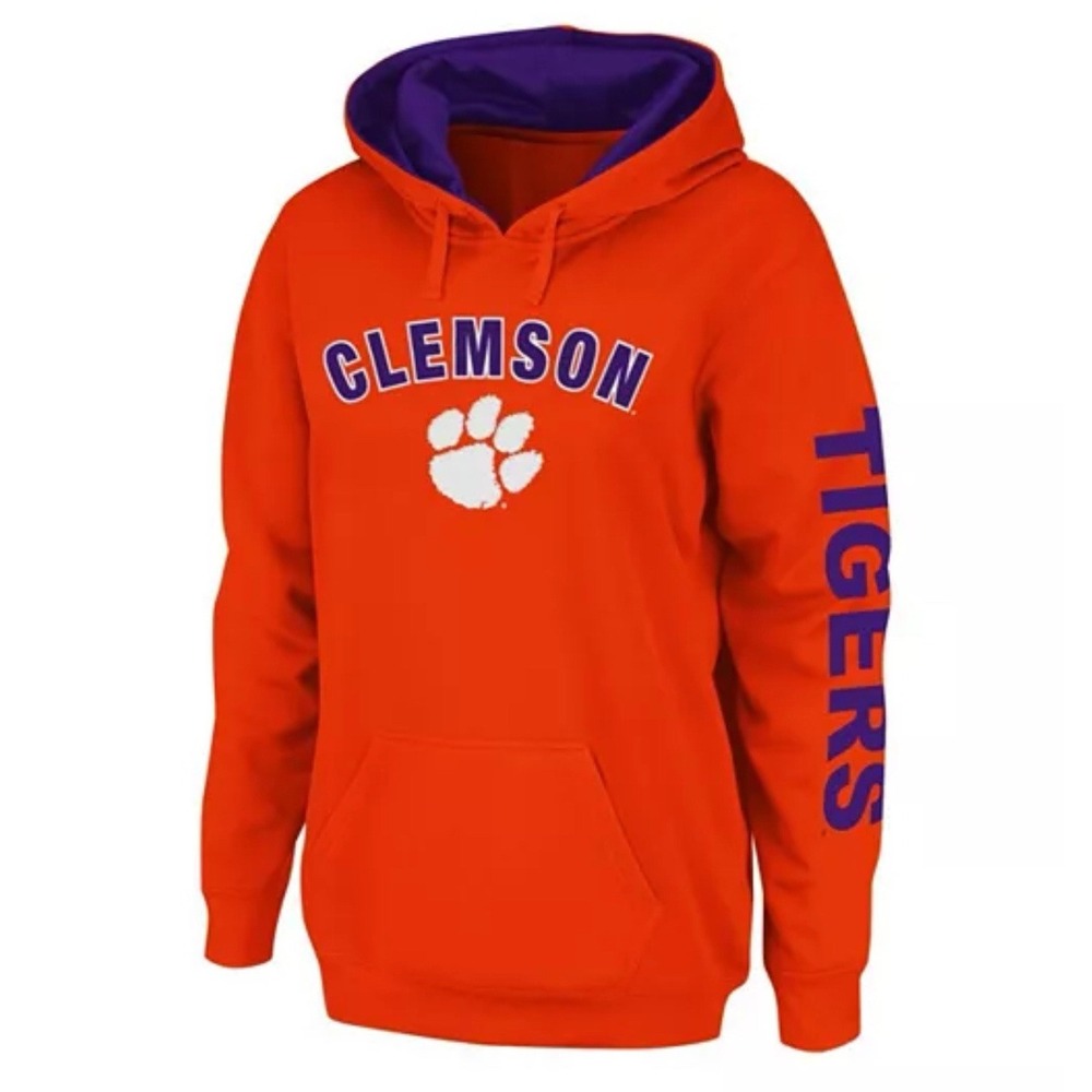 Women's Small Colosseum Orange Clemson Tigers Loud and Proud Pullover Hoodie NEW